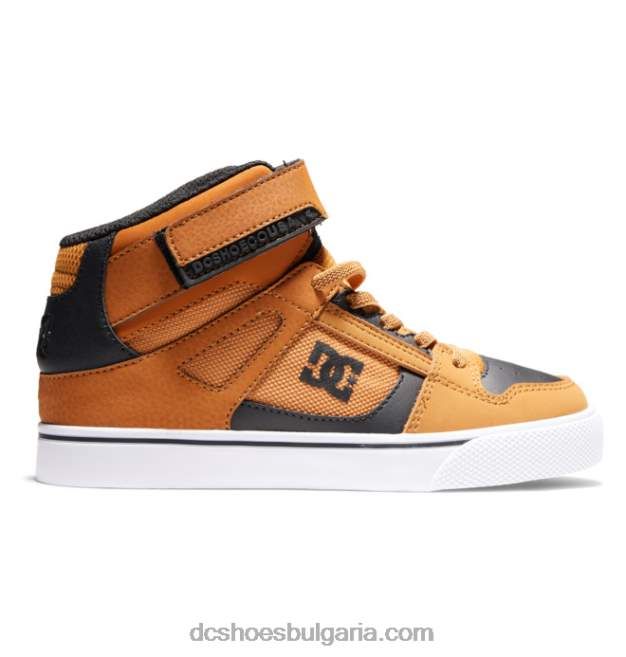 DC Shoes Детски обувки с висок дантелен връх от чист висок ластик GJnj7522 пшеница/черна