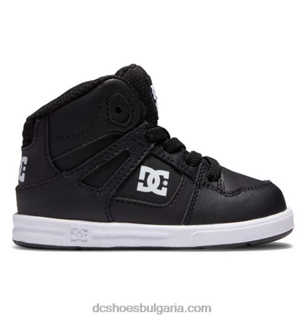 DC Shoes чисти високи високи обувки за малко дете GJnj7547 Черно бяла